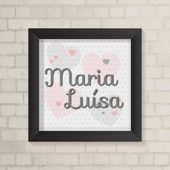Quadro com Nome Cinza Menina - comprar online