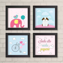 Kit de Quadros Nuvens, Sonhe Alto - comprar online