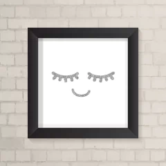 Quadro Infantil Olhinhos Glíter Prata - comprar online