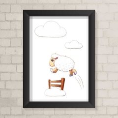 Quadro Infantil Ovelha Aquarela - comprar online