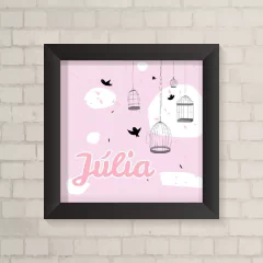 Quadro com Nome Passarinhos - comprar online