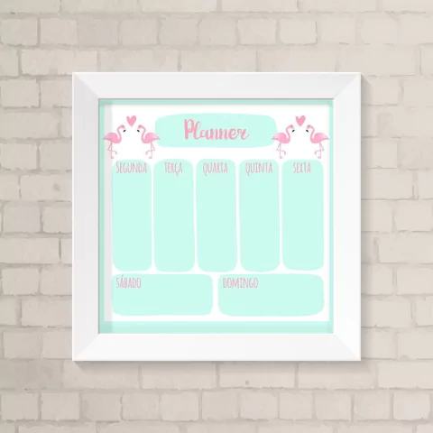 Quadro Planner Flamingos