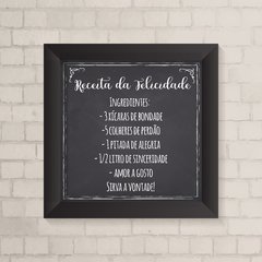 Quadro Casa Receita da Felicidade - comprar online