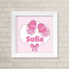 Quadro com Nome Sapatinho Menina