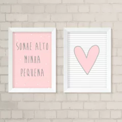 Kit de Quadros Sonhe Alto e Coração