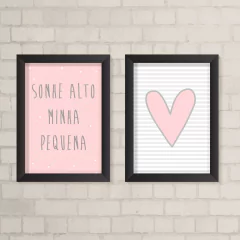 Kit de Quadros Sonhe Alto e Coração - comprar online