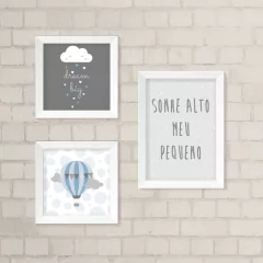 Kit de Quadros Nuvem e Balão