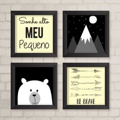 Kit de Quadros Amarelo, Preto e Cinza - comprar online