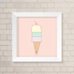 Quadro Infantil Sorvetinho Candy Color
