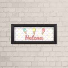 Quadro com Nome Sorvetinho Fundo Triângulo - comprar online