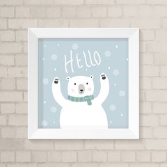 Quadro Infantil Urso Hello