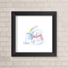 Quadro Infantil Urso Polar Aquarela - comprar online