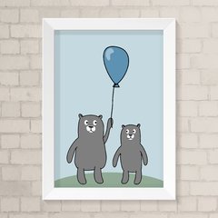 Quadro Infantil Ursinhos com Balão