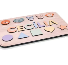 Tabuleiro de Encaixe Nome, Bichinhos e formas geométricas mod2 - comprar online