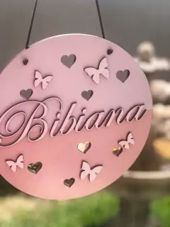 Plaquinha Corações e Borboletas