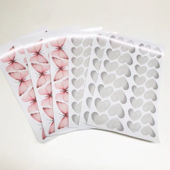 Adesivos Borboletas Aquarela Rosa e Corações Cinza