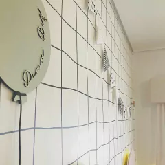 Papel de Parede Grid Irregular Preto e Branco (preço do m²)