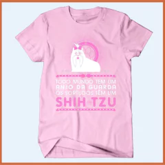 Camiseta Todo mundo tem um anjo da guarda os sortudos têm um shihtzu - Camisetas Rápido Shop