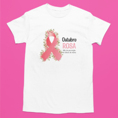 Camiseta Outubro Rosa - Flores - comprar online