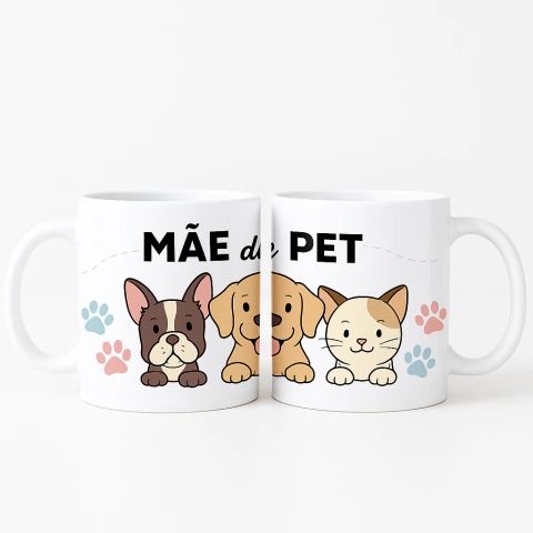 Caneca de Porcelana Branca Mãe de Pet - comprar online