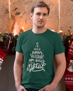 Camiseta Desejos de Natal Árvore - Camisetas Rápido Shop