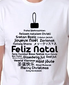 Camiseta Feliz Natal idiomas na internet