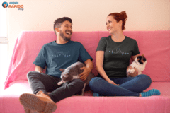 Camiseta Meu coração bate por meu gato