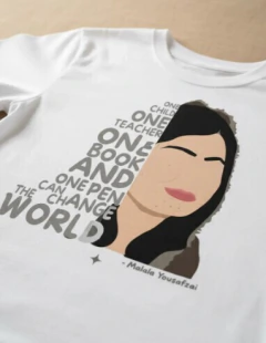 Camiseta Malala Yousafzai Mulheres que Fizeram História - Camisetas Rápido Shop