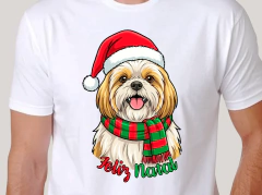 Camiseta Feliz Natal Dog Shih Tzu na internet