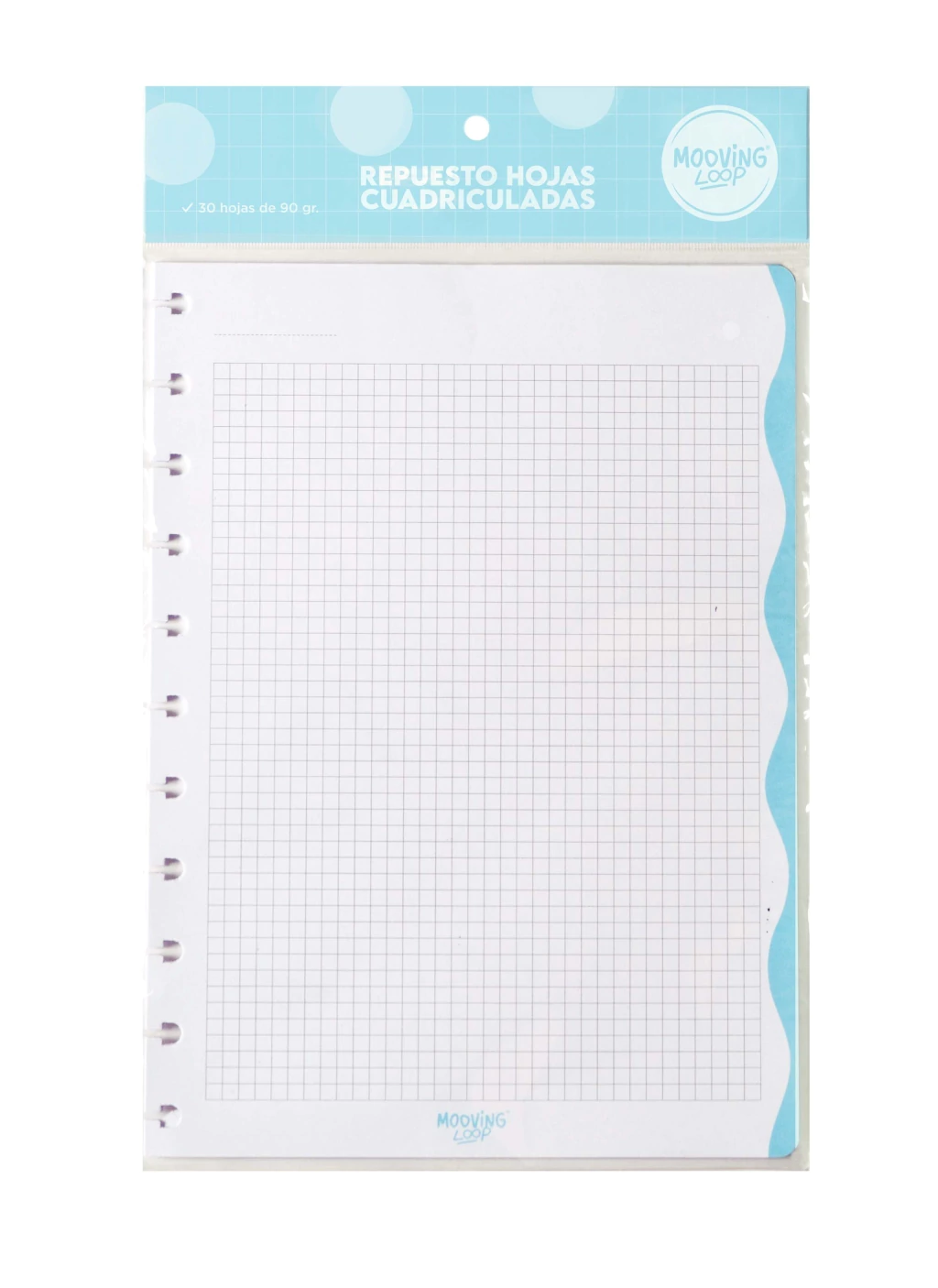 Refill para Cuaderno de Discos Loop Carta "Cuadriculado" - Mooving