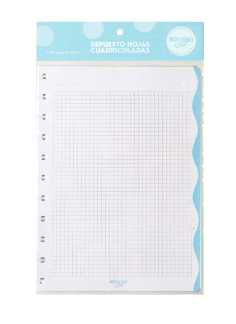 Refill para Cuaderno de Discos Loop Carta "Cuadriculado" - Mooving - comprar online