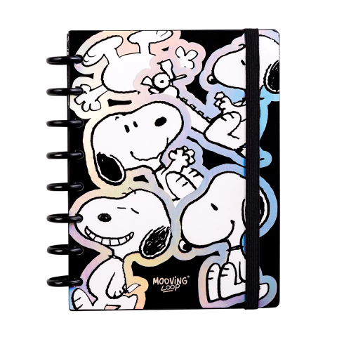 Cuaderno de Discos Loop A5 Snoopy Negro - Mooving - comprar online