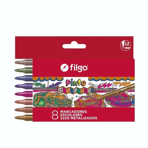 Marcadores de Colores Metalizados x8 Pinto 2220 - Filgo