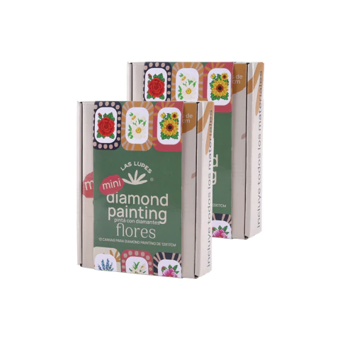 Mini Diamond Painting Flores x10 12x17 cm - Las Lupes - comprar online