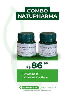 COMBO IMUNIDADE | VITAMINA C e ZINCO + VITAMINA D 2000UI