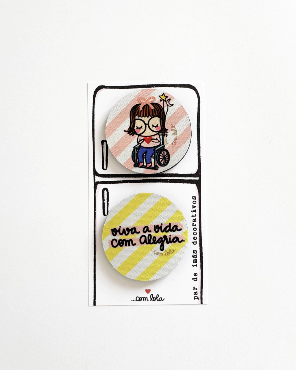 Dupla ímã decorativo Alegria