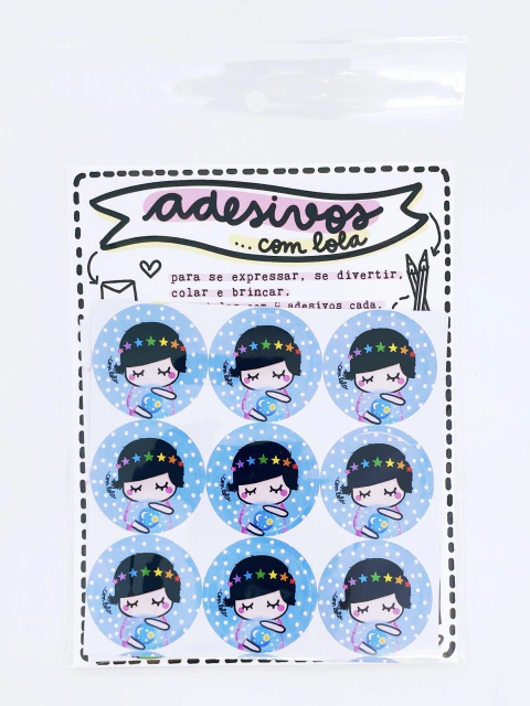 Cartela de adesivo Lola . Lyl com Brilha . Al . Esperança