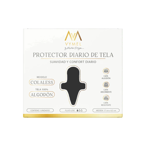 PROTECTOR DIARIO COLALESS X 3 (NEGRO)