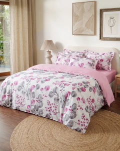 Forro Duvet Roma print Botánico rosa en internet