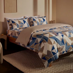 Tendido Acolchado Roma Print geométrico azul