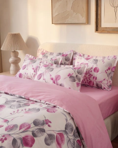 Forro Duvet Roma print Botánico rosa - Stanzia Home