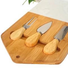 TABLA DE QUESO GEOMÉTRICA CON 3 UTENSILIOS DE CORTE - Stanzia Home