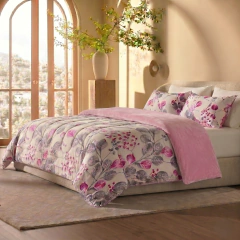 Tendido Acolchado Roma Print Botanico rosa - Stanzia Home