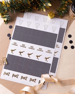 Stickers Navidad Cierra bolsas/cajas con foil stamping