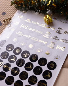 Stickers Navidad decorativos con foil stamping - tienda online