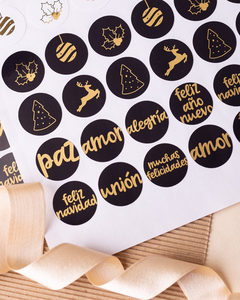 Stickers Navidad decorativos con foil stamping - tienda online