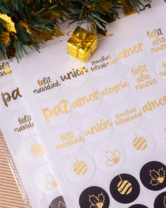 Stickers Navidad decorativos con foil stamping en internet