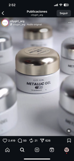 Gel Metálico City Girl - Metallic Gel Cromado Espejo - tienda online