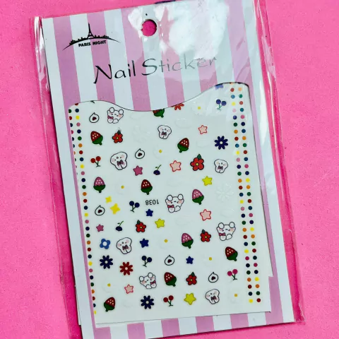 Stickers autoadhesivos ultrafinos - conejitos frutillas cute #1038