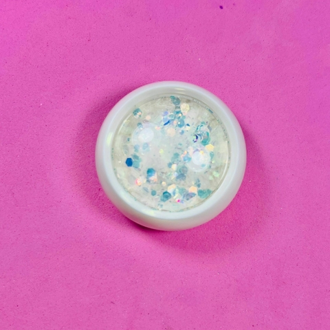 Glitter hexágonos aurora tornasol